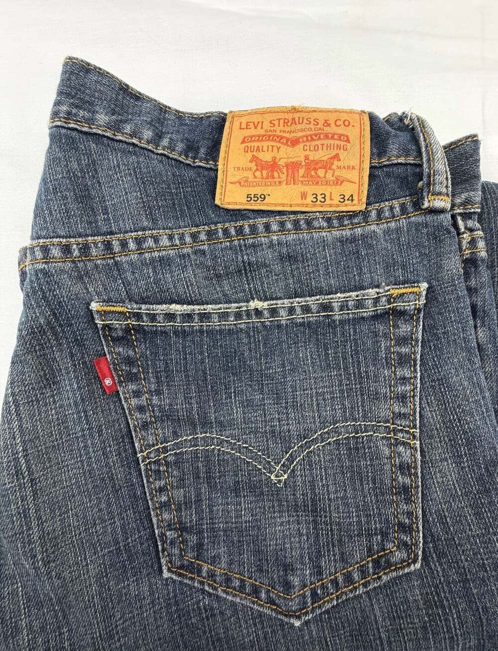 Levi's 559 Relaxed Straight Fit Blue Jeans Men's 33x34